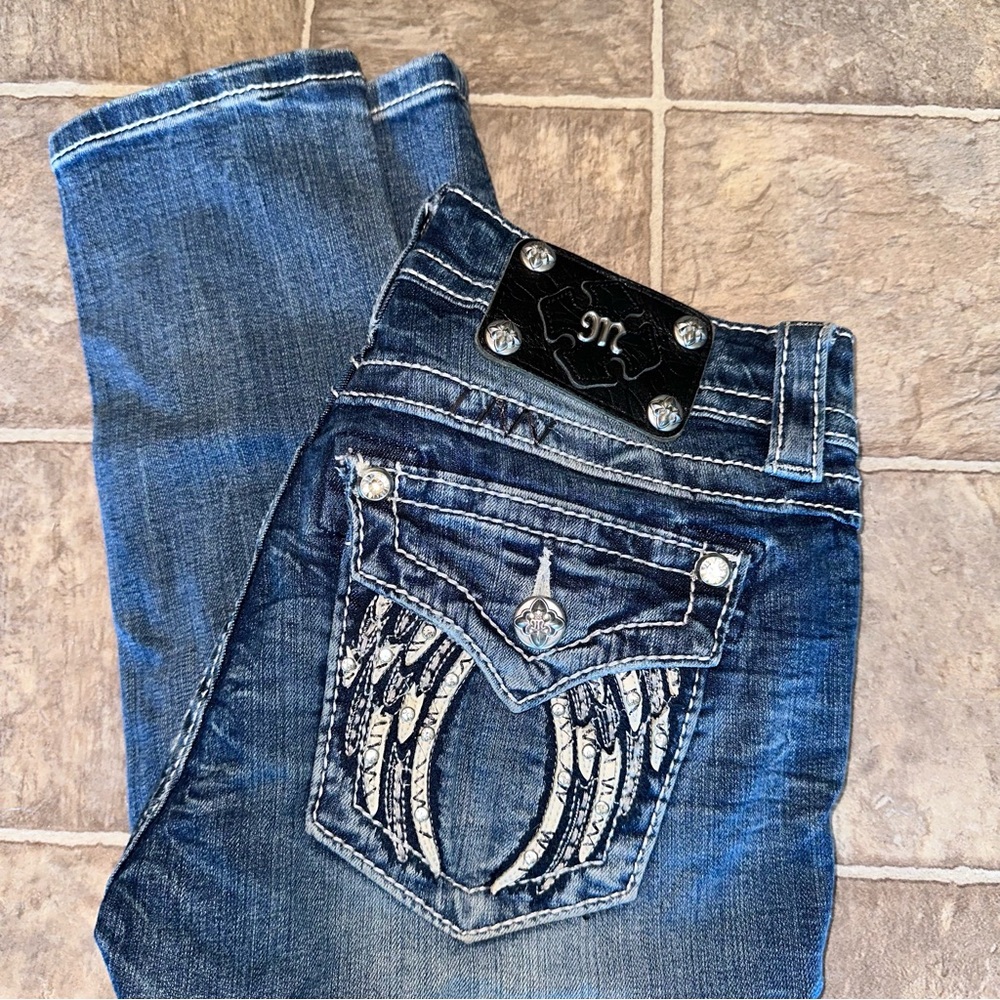 Miss Me Angel Wing Signature Skinny Designer Jeans Flap Pocket 26